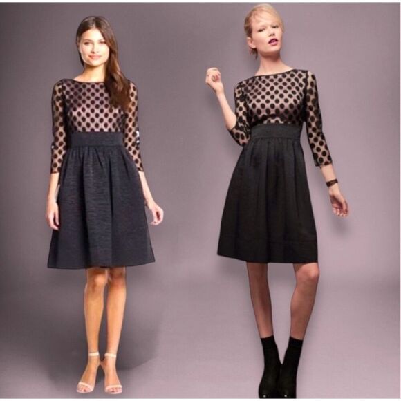 ✨Eliza J Black on Nude Polka Dot Mesh Dress Size 10✨ - Picture 11 of 16